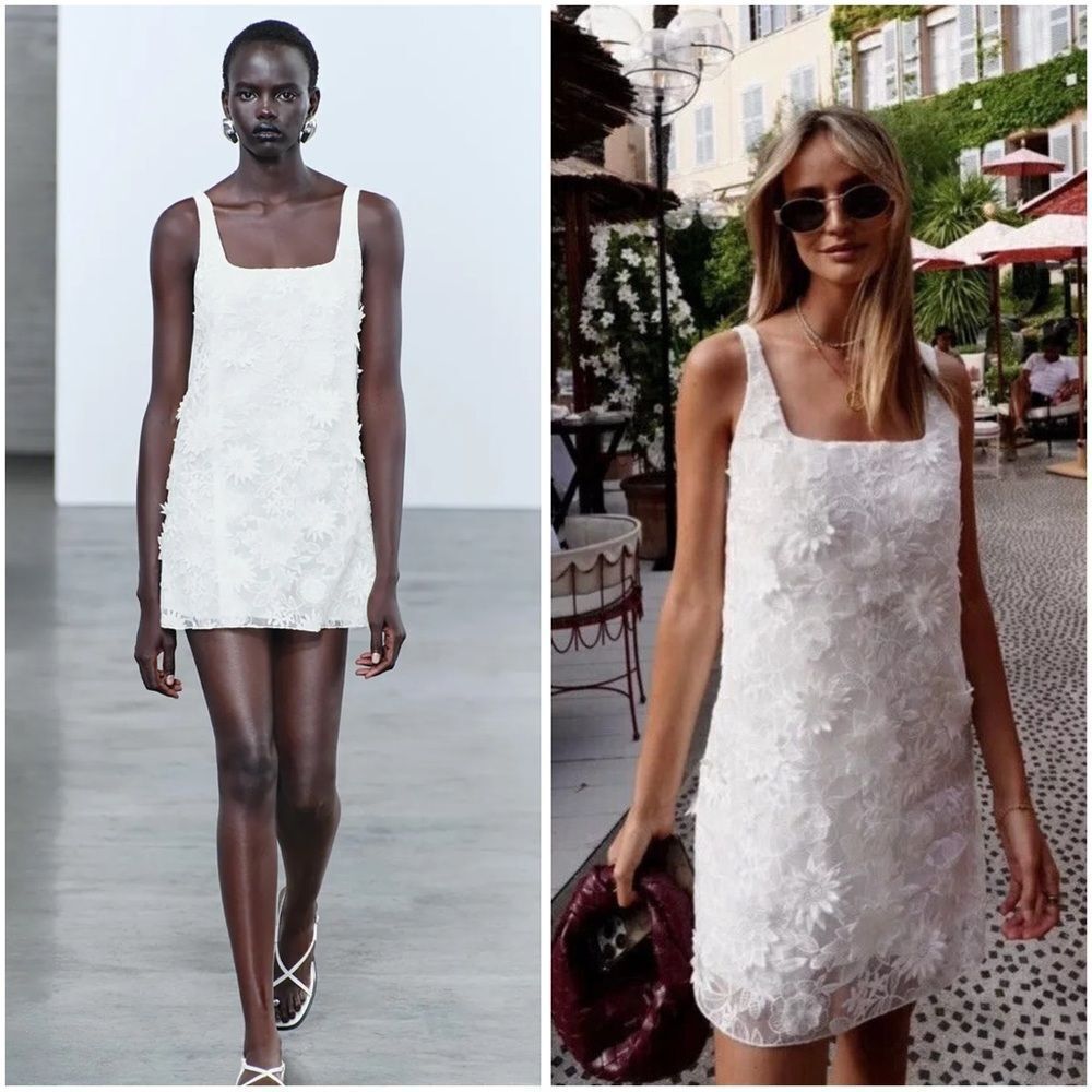 ZARA EMBROIDERED MINI DRESS ZW COLLECTION
OYSTER-WHITE